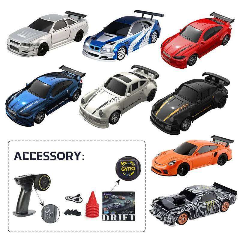 20 best-seller 1:64 1:43 drift four-wheel remote control car, full-scale desktop racing toy, children gift H260227
