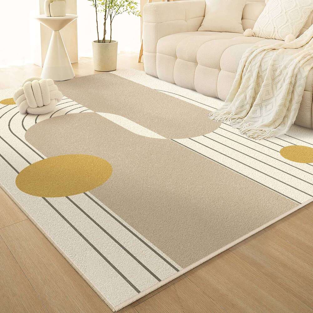 VIKAMA French Cream-Style Carpet, Living Room Sofa, Coffee Table Blanket, Anti-Slip Bedroom Bedside Floor Mat, Home Decoration H260226