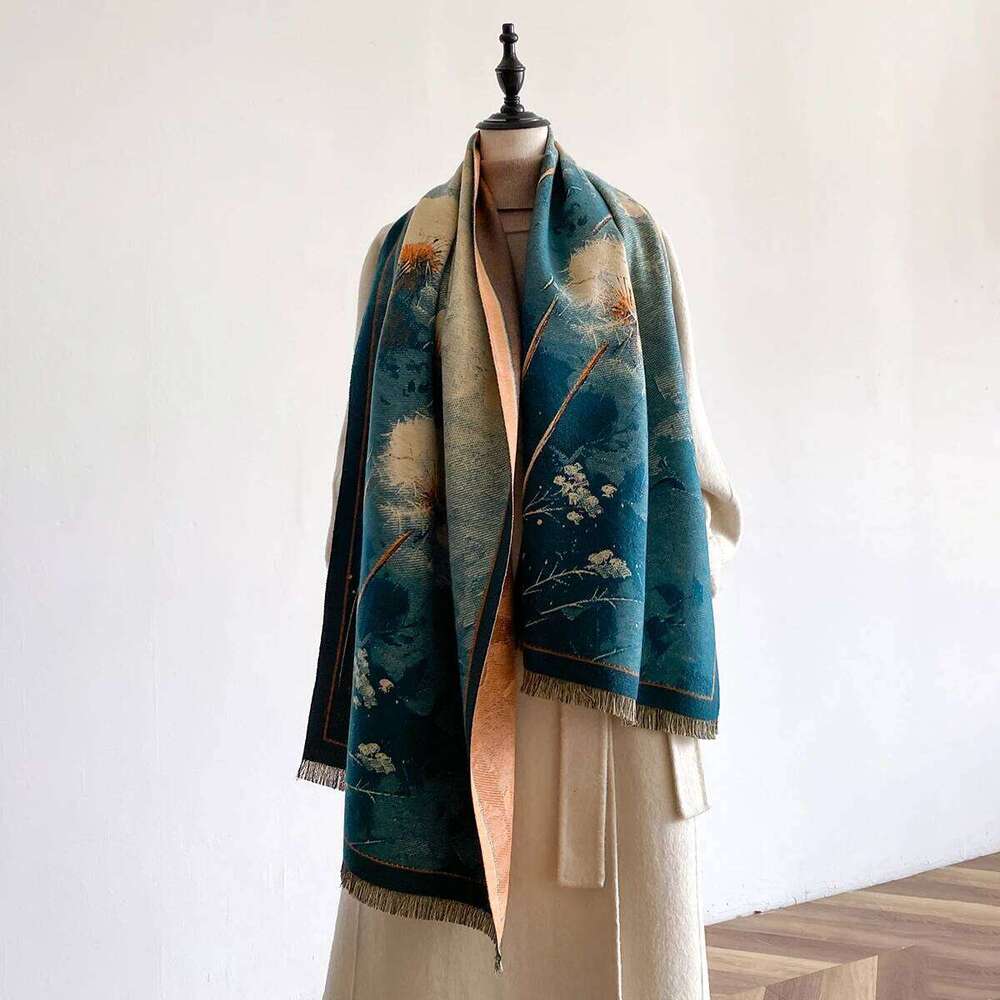 Luxury Womens Winter Thicken Wrap Shawl High Quality Two-Sided Imitation Cashmere Jacquard Scarf Ladies Brand Design Pashmina Z260226