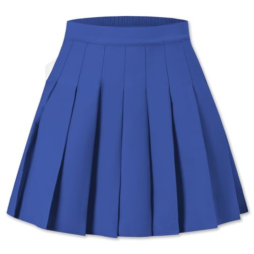 Women Pleated Skirt Plus Size Uniform Casual Skater Tennis Skorts for Girls with Elastic Waist and Pockets