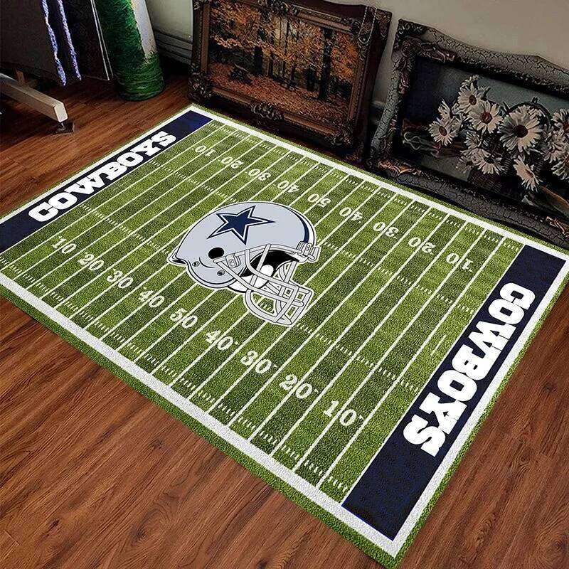 American Football Field Pattern Team Anti Slip Carpet Sports Fans HomeDecorationLiving Room Sofa Game RoomGreen Floor Mat H260227