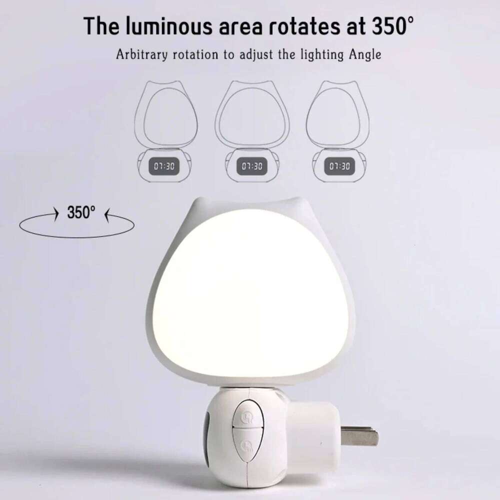 Mini LED Digital Table Clock Cute Child Multifunctional 3Color Night Light Stepless Dimming Bedroom Bedside Lamp For Home Living Z260227