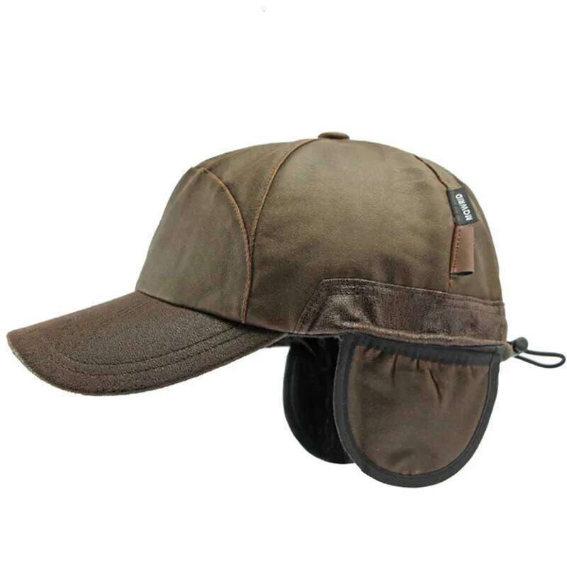 New Winter Plush Thickened Warm Baseball Caps For Men Windproof Coldproof Earmuffs Hats Cycling Cotton Ear Protection Hat Z260226