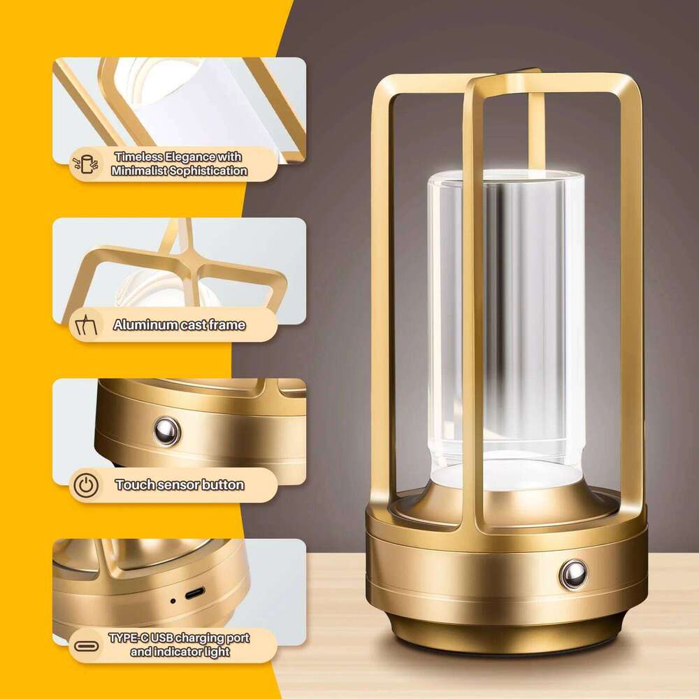 GGbingo Cordless Led Table Lamp Desk Lamps Outdoor Camping Atmosphere Light Restaurant Creative Beside Night Lights Z260227