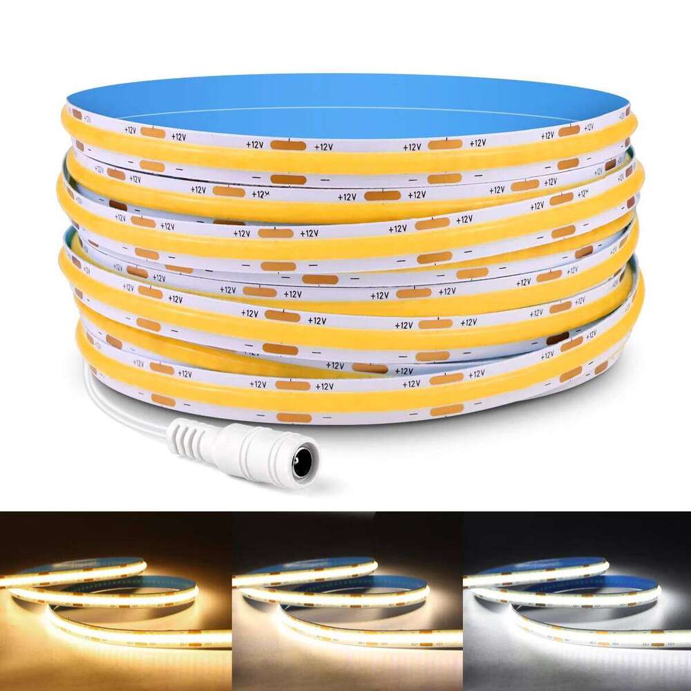 PCB Width 5mm /8mm LED Light COB LEDS 320pcs/m 1m 2m 3m 5m DC12V FCOB Strip Under Cabinet Lights for Kitchen Decor Project DIY Z260226