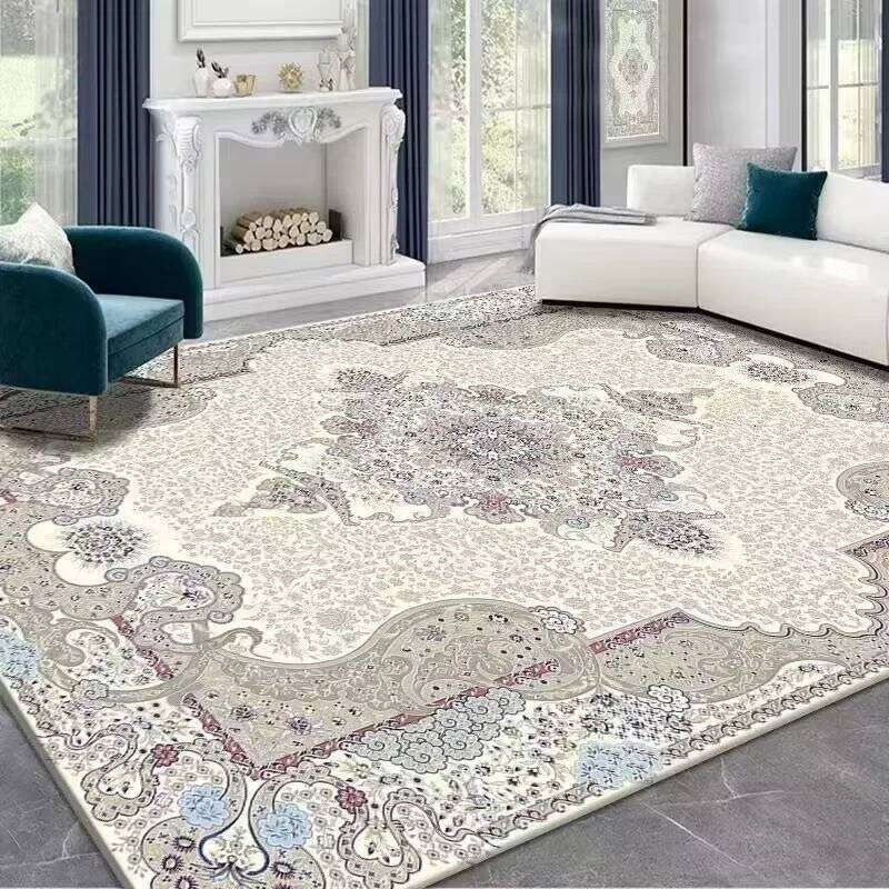 Vintage Bohemian Carpet Washable Non-Slip Soft Polyester Fiber Area Rug for Bedroom, Living Room Mat Office Decor H260226