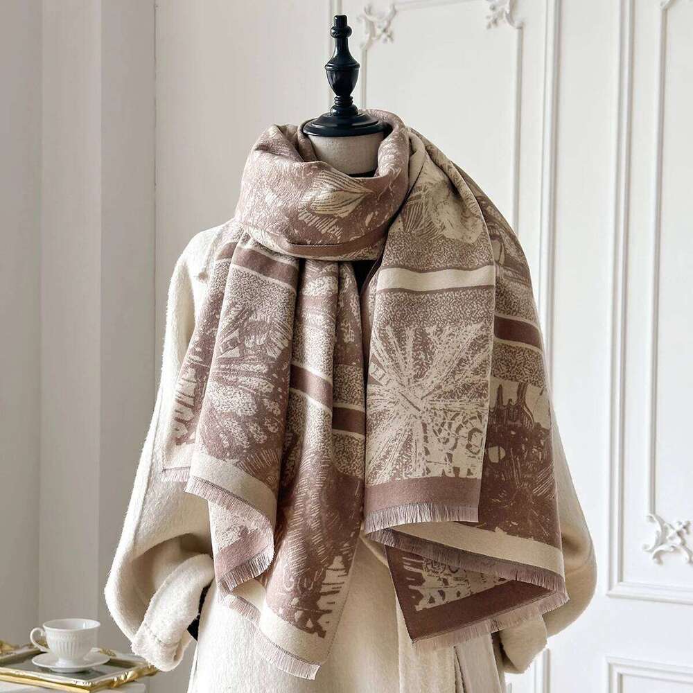 Thickened Winter Scarf for Women Double-Side Imitation Cashmere Warm Shawl Multifunctional Commute Neck Warmer Christmas Gift Z260226