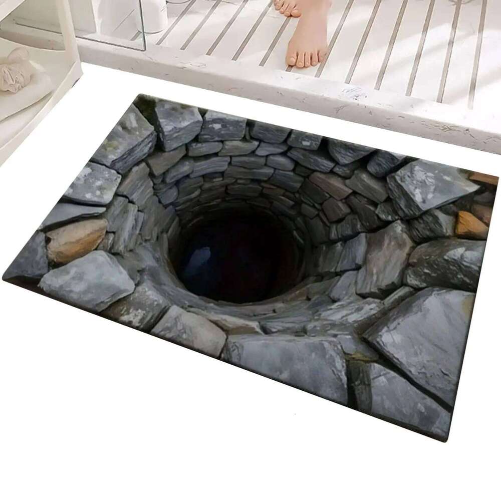 Doormat Washable Rugs Non-Slip Floor Mat Door Pad Bottomless Design 3D Optical Illusion Rug Carpet H260226