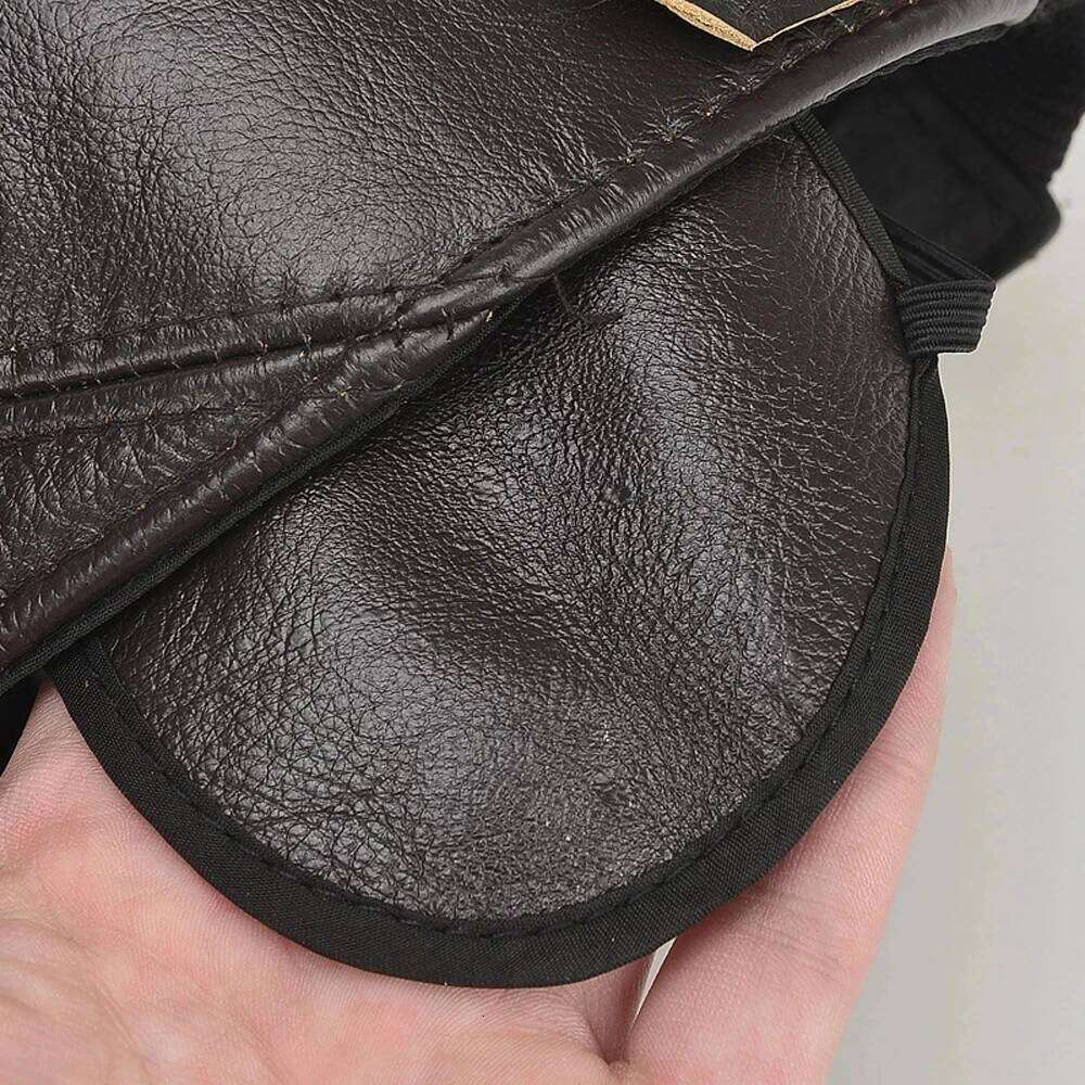 Hot Sale Casual Earflap Cap Men's Cowhide Caps Male Fall Winter Genuine Real Cow Leather Baseball Hats Z260226