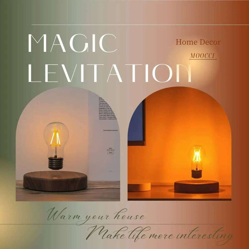 Wireless Levitating Magnetic Floating LED Desk Table Night Light, 360 Degree Automatic Rotate Bulb Lamp for Gifts, Room, Office Z260227