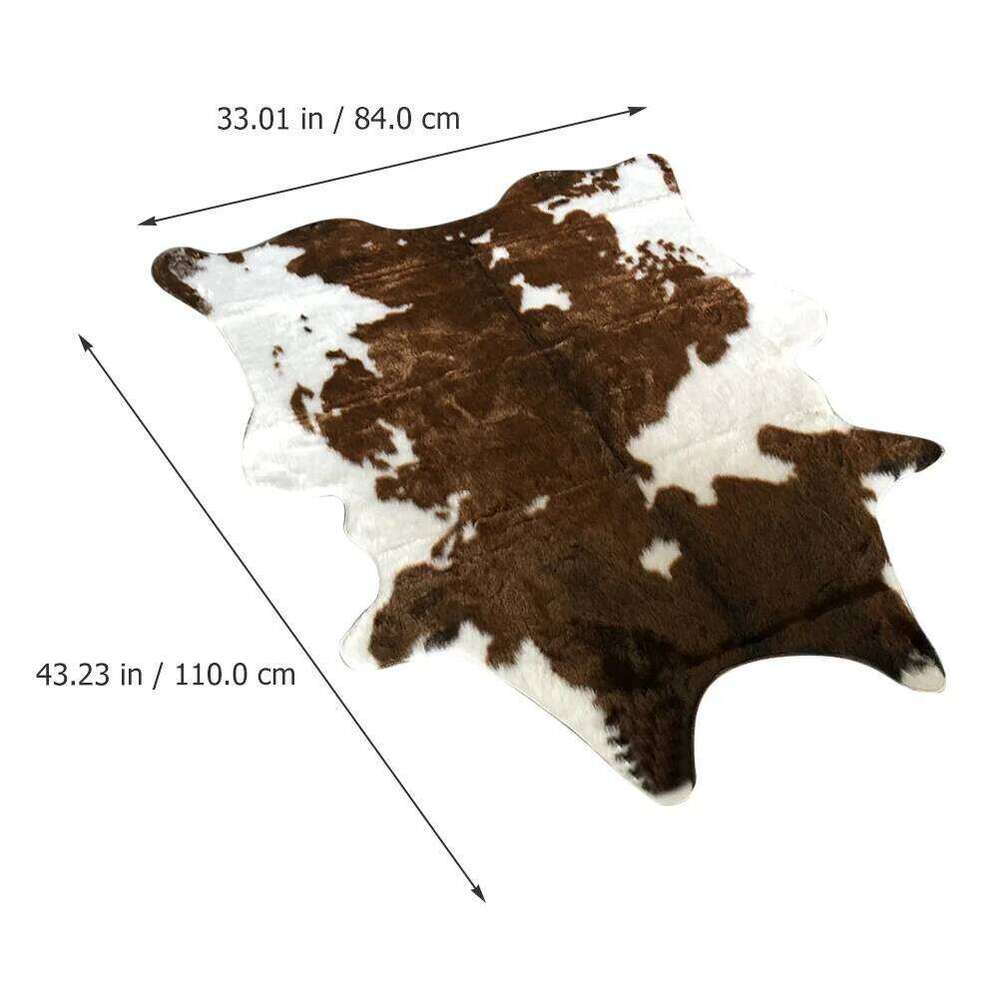 Living Cow Pattern Carpet Area Rugs Floor for Room Animal Print Imitation Livingroom H260226
