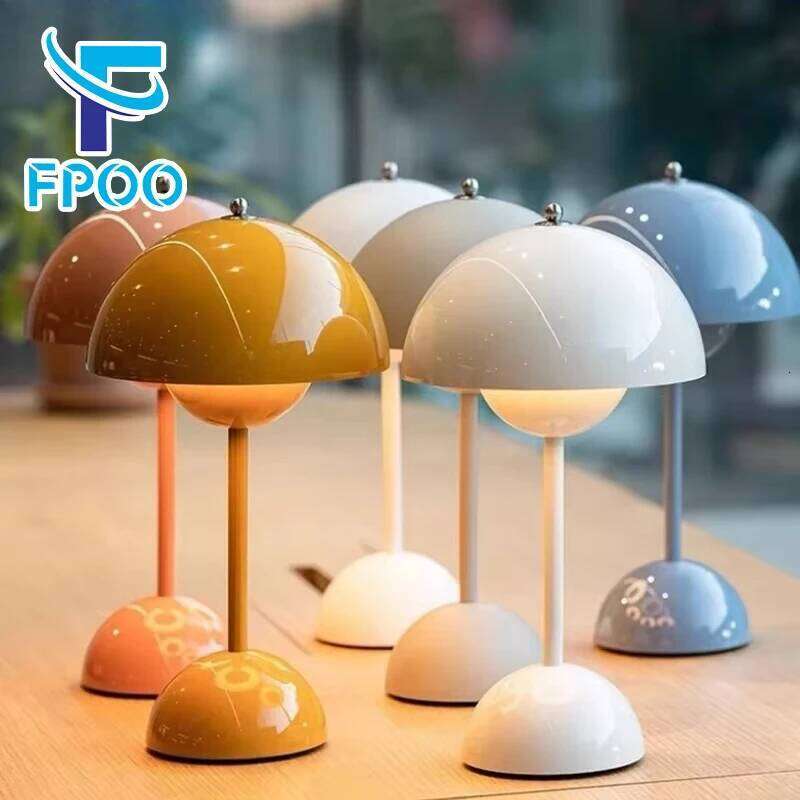 Rechargeable Alloy with ABS Table Lamp 3 Speed Adjustment Indoor Lighting Fixture Flower Bud Desk Lamps Home Decor Night Light Z260227