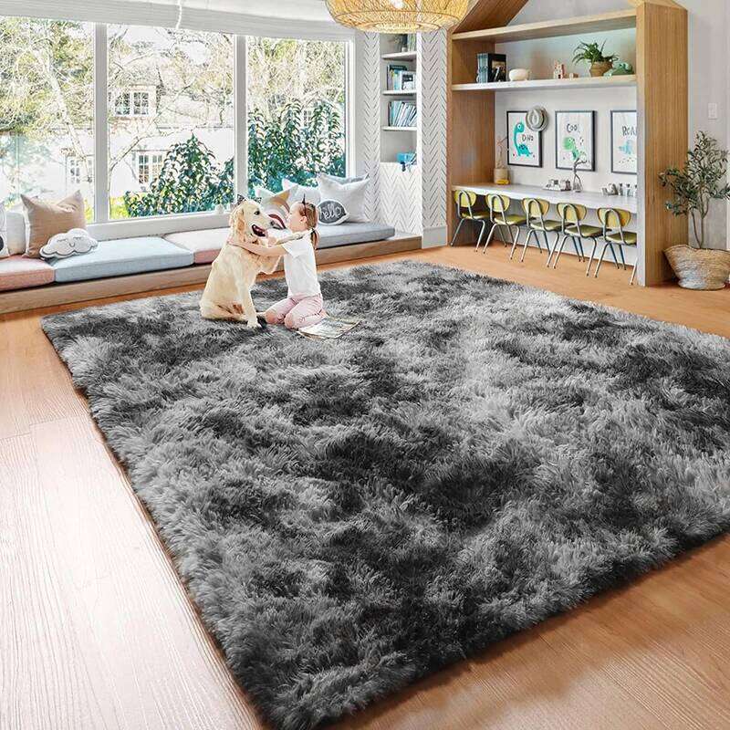 VIKAMA Plush Tie-Dye Living RoomHome Decor Children's Bedroom Fluffy Carpet Non-Slip Blanket Bedside Design Room Play Mat H260226