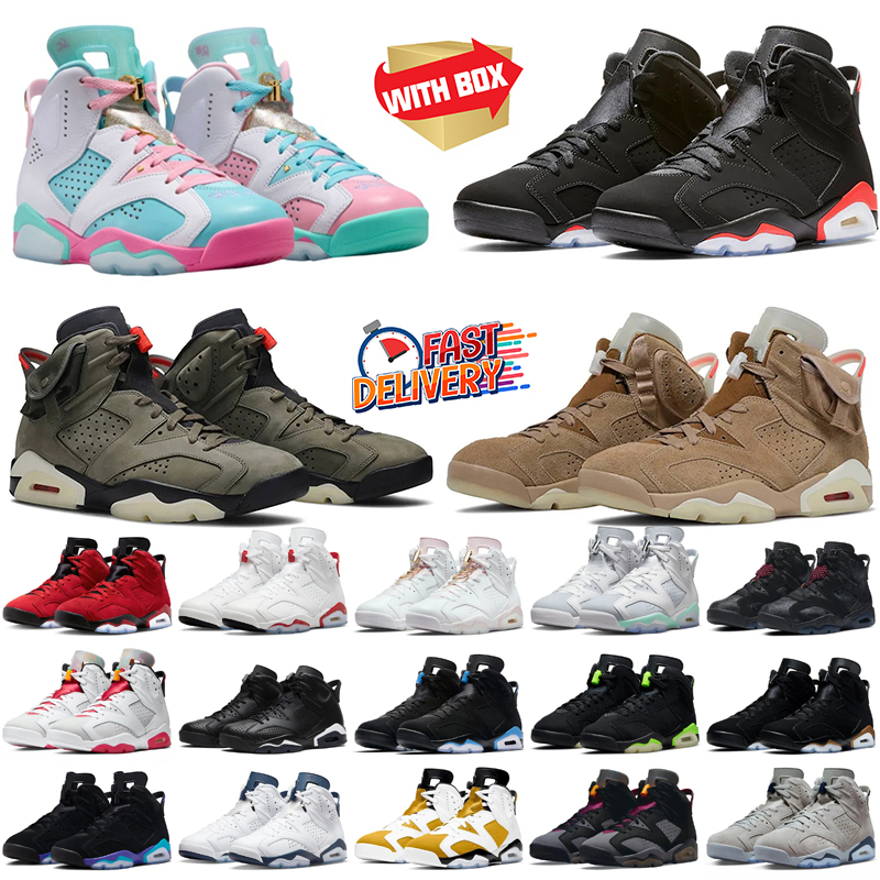 6s 6 Mens Basketball Shoes Aqua Toro Bravo Cool Grey Infrared Salesman Midnight Navy Red Oreo University Blue British Khaki Yellow Sneakers 36-47 with box