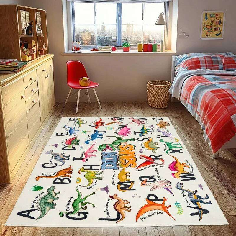 ABC Alphabet Animal Educational Carpet Mat Rug Non-Slip Play Home Decor for Kids Bedroom Playroom Nursery Kindergarten H260226