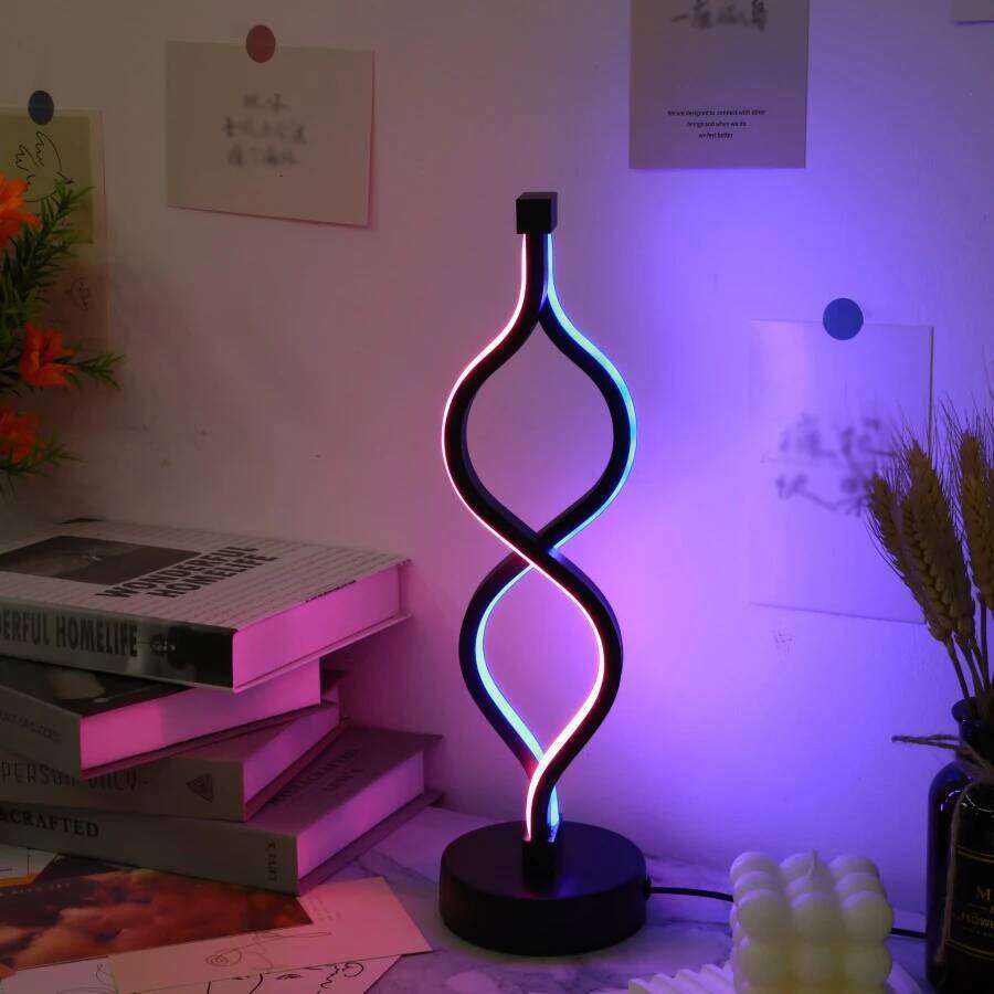 1PC Creative Twist Shape Purple USB Desk Lamp Decoration Z260227