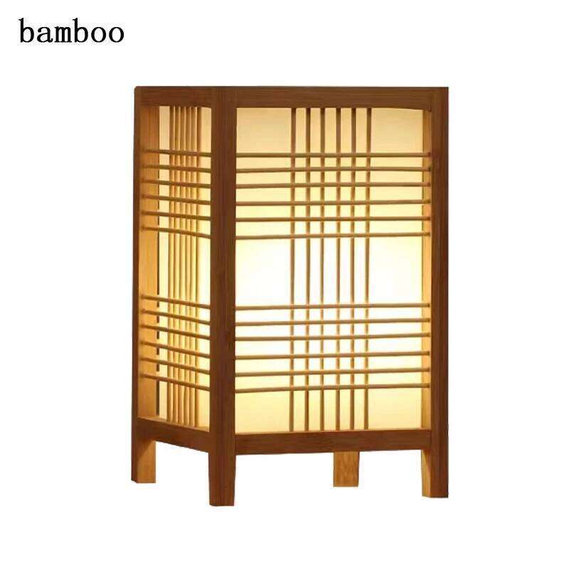 Woven ProductsSimple Bedroom Study Bedside Bamboo art Warm Decoration Desktop Japanese Table Lamp Z260227