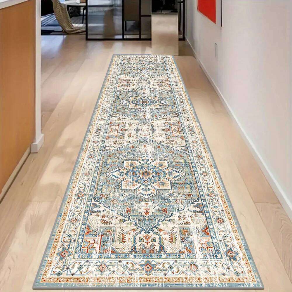 VIKAMA Golden Diamond Velvet Mat Bohemian Style Runner Rugs for Corridors Villas Banquet Halls Conference Rooms Home Deco H260226