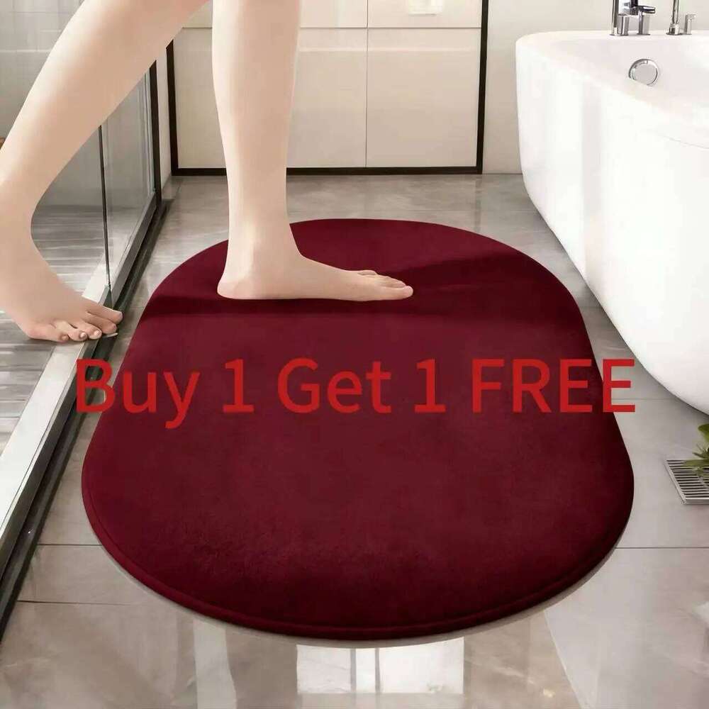 2pc oval bath 40x60cm+40 * 60cm, super soft absorbent bathroom mat, anti slip and washable carpet floor mat for floors, H260226