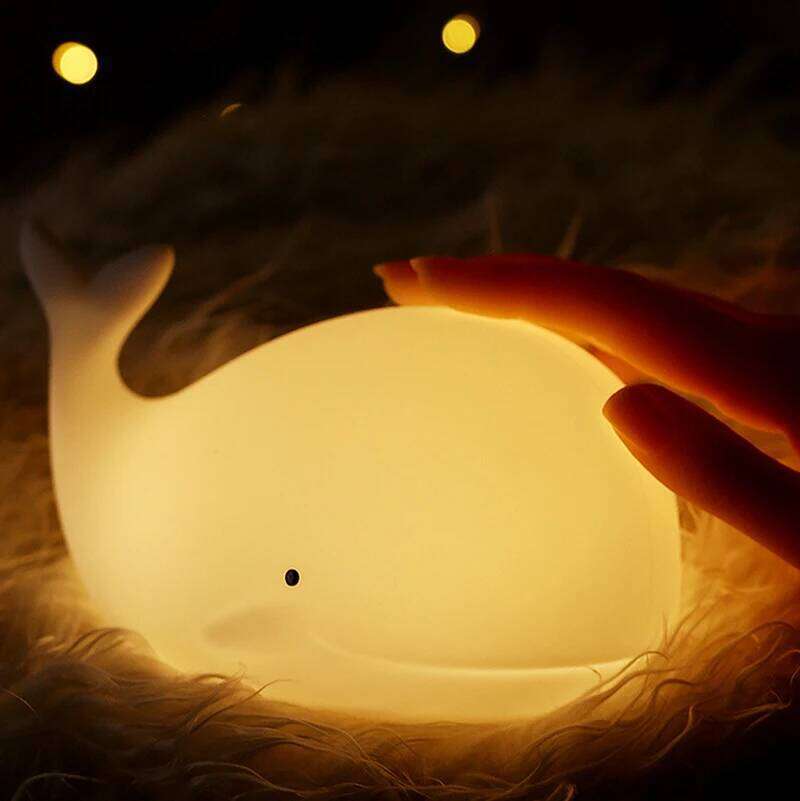 7 colors Night Light Cute Whale Animal Silicone USB Rechargeable Nightlights Room Decorations Table LED Lamp Gifts For Children Z260227