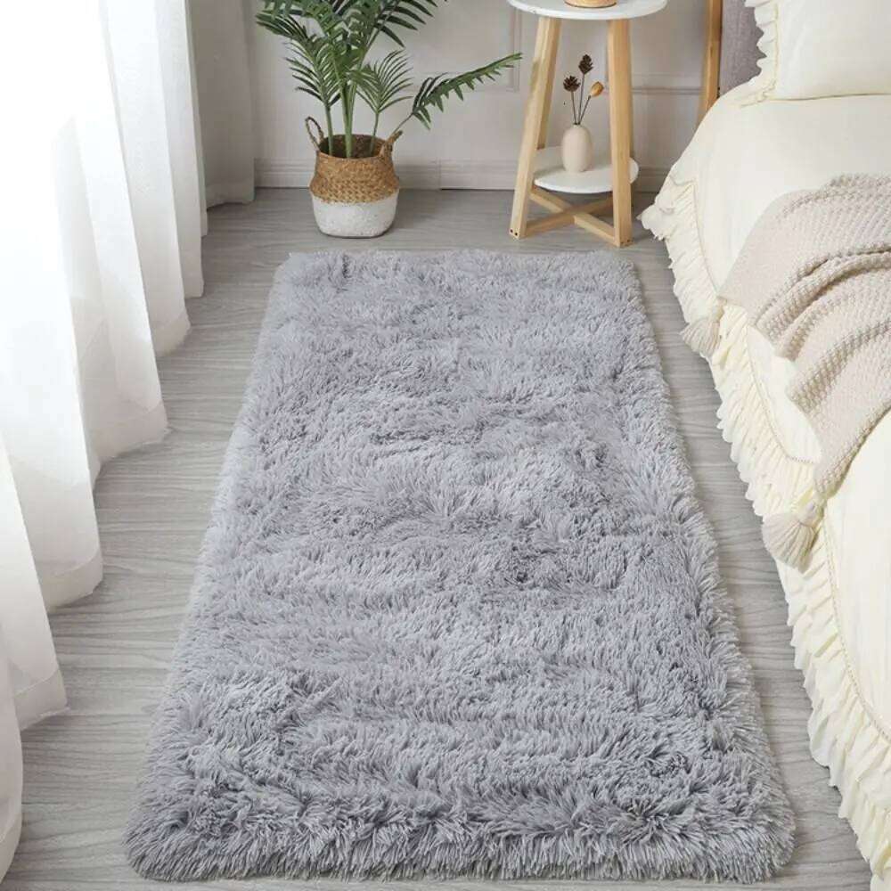 Fluffy Shaggy Imitation Wool Bedside Rugs Non Slip Floor Protection Sofa Cushion Washable Bedroom Mats Home Decor H260227 - view 3