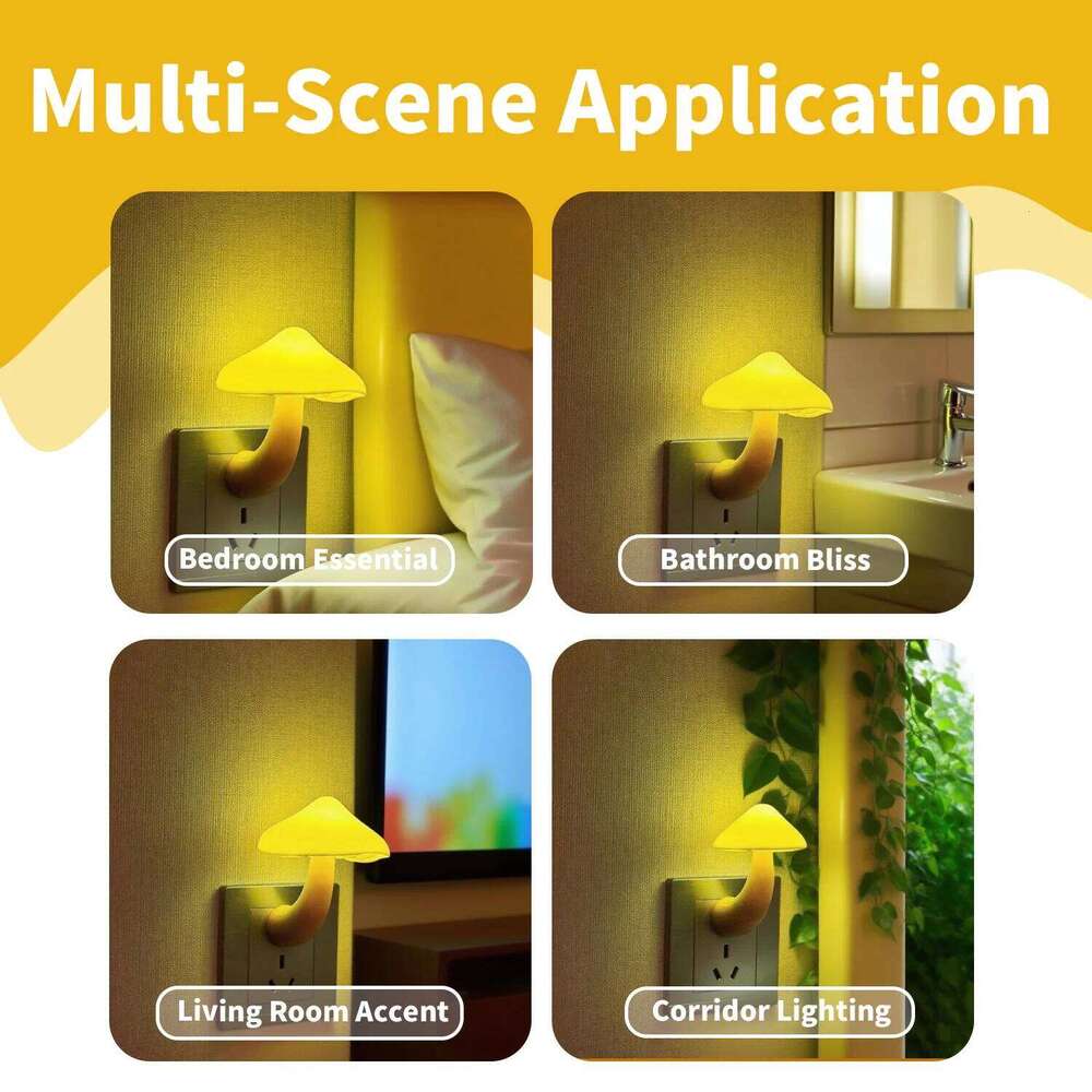 Wireless Control Sensor LED Light EU/US Plug Mushroom Night Lights For Baby Kids Bedside Bedroom Corridor Lighting Z260227