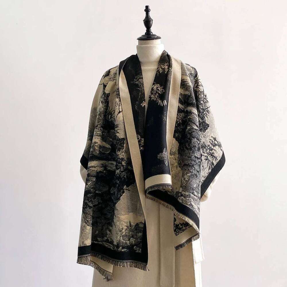 Luxury Ultra Soft Imitation Cashmere Thickened Women's Scarf Winter Jacquard Wrap Shawl Stylish Patterns Z260226
