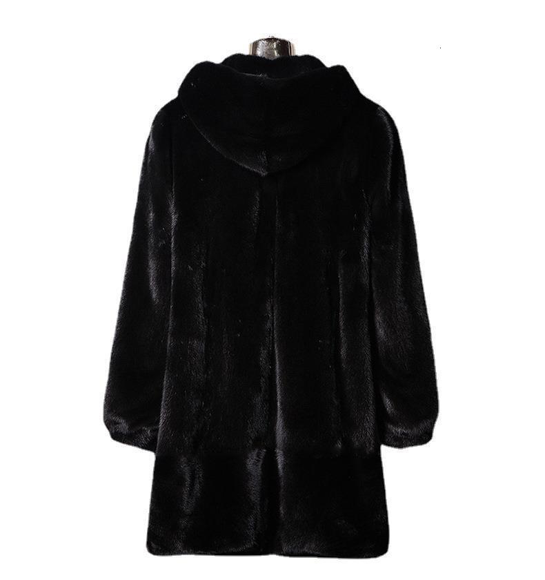 Expert made mink coat for women mid length winter hooded top for women thick brown mink coat 5XL 6XL H556 241107