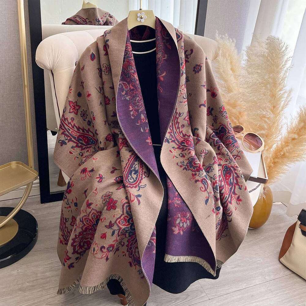 New Winter Luxury Women Two-Sided Paisley Jacquard Cashmere Warm Shawl Outdoor Coldproof Windproof Blanket Pashmina Scarf Z260226