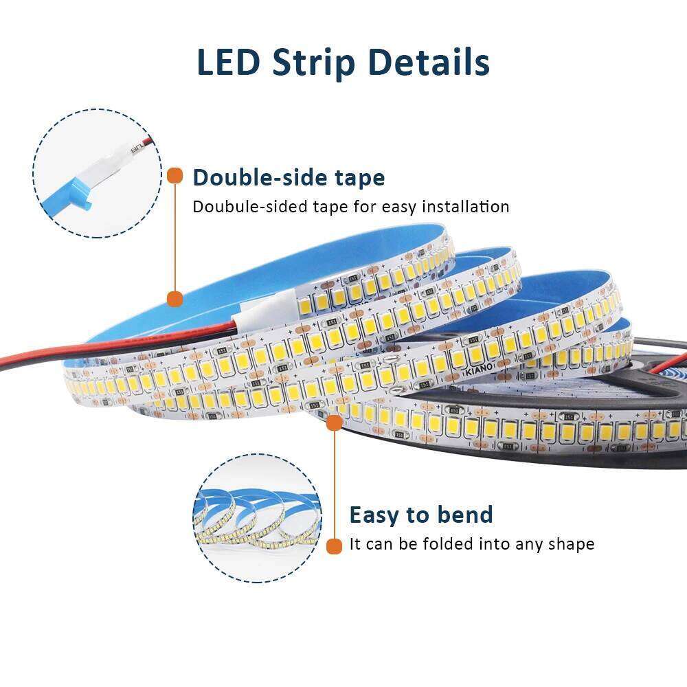 5M 12V LED strip 2835 240LEDs/M 120LEDs/M Tape White Ribbon High Brightness Backlight Led Stripe for Room Decor Linear Lighting Z260226