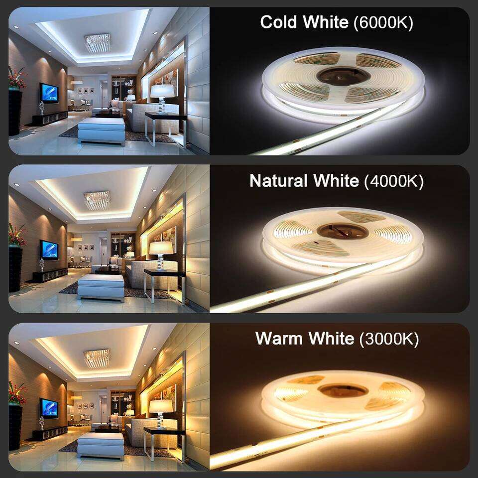 5M 10M 12V 24V COB Strip Flexible Ribbon Light Dimmable Room Decor LED Tape 2700K 3000K 4000K 6000K 8mm Z260226