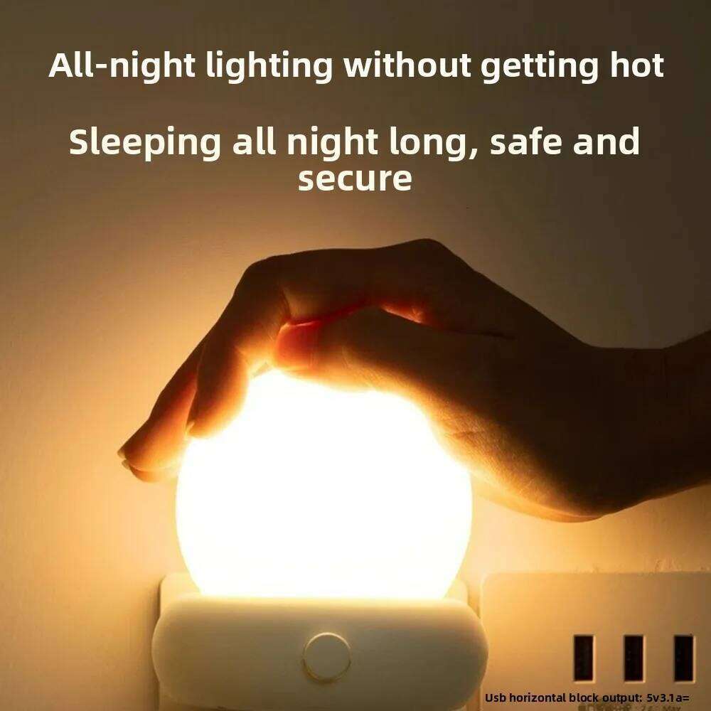 Plug-in Motion Sensor - Smart Home Hallway Light for Seniors' Use Auto-Rechargeable Intelligent Night Lamp Z260227