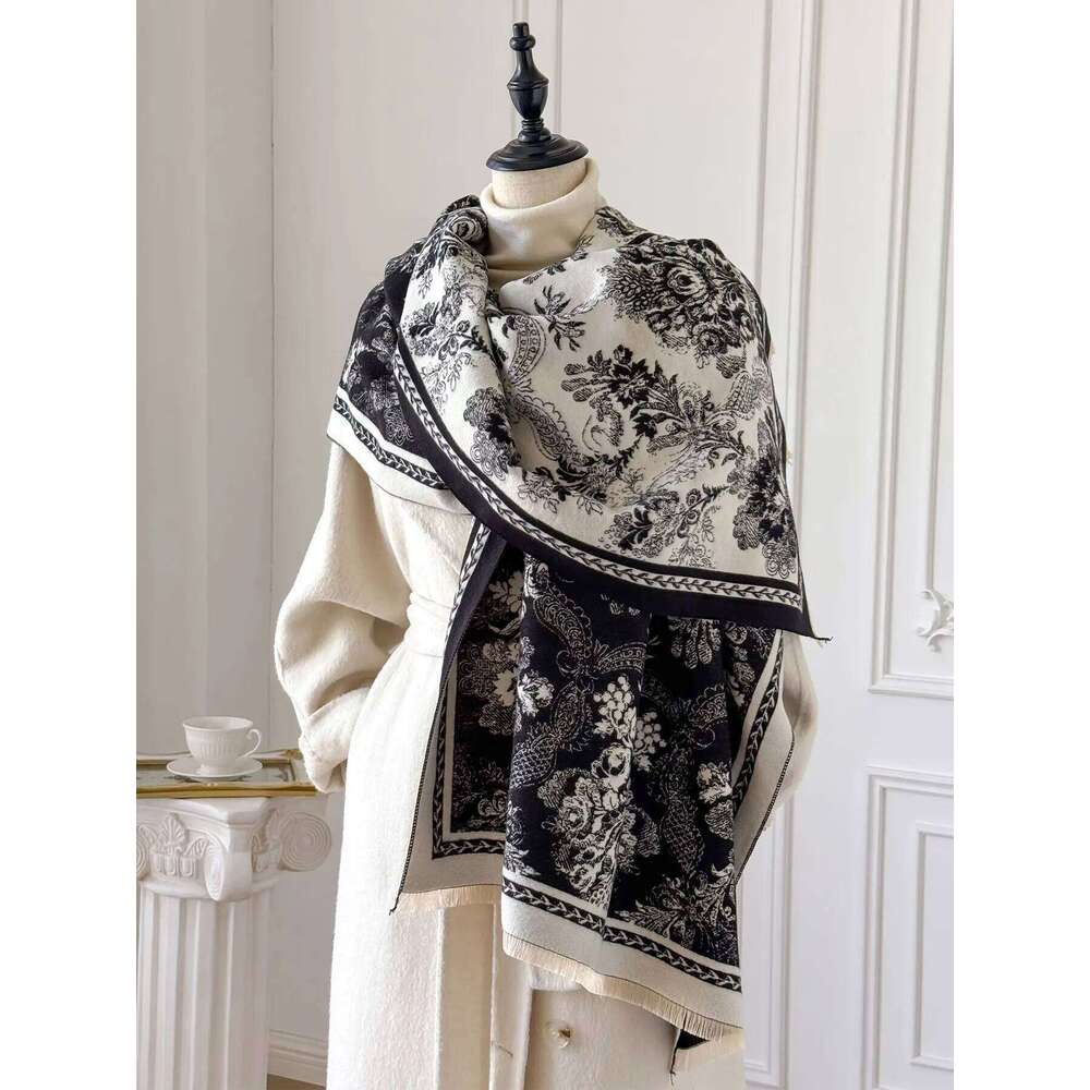 2025 Luxury Winter Faux Cashmere Wraps for Women Warm Scarf Pashmina Shawl Blanket Travel Poncho Stoles Z260226