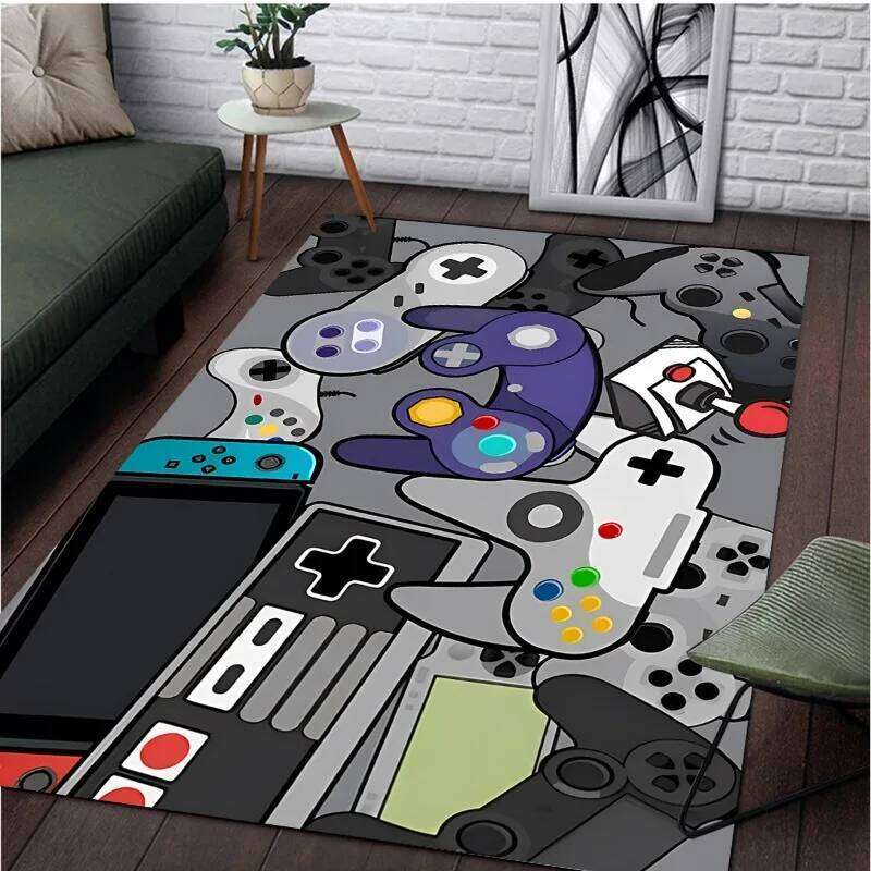 Gamer Controller Pattern for Living Room Boy Bedroom Big Area Mat Art Print Corridor Children Carpet Decoration Home H260226