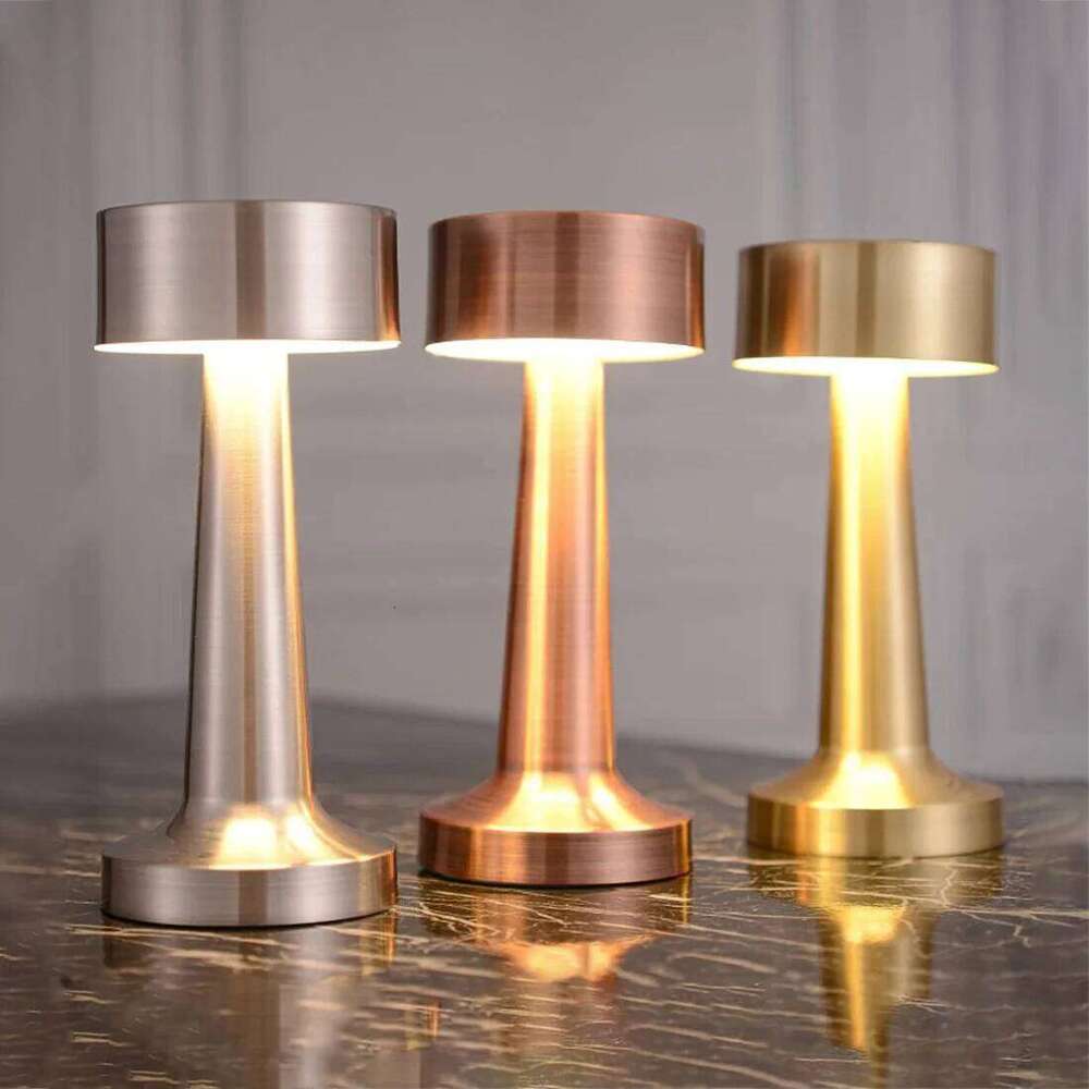 Rechargeable Retro Lamp Metal Touch Decor for Bar Coffee Table Restaurant Decoration Light Desk LED Night Lights Bedroom Z260227