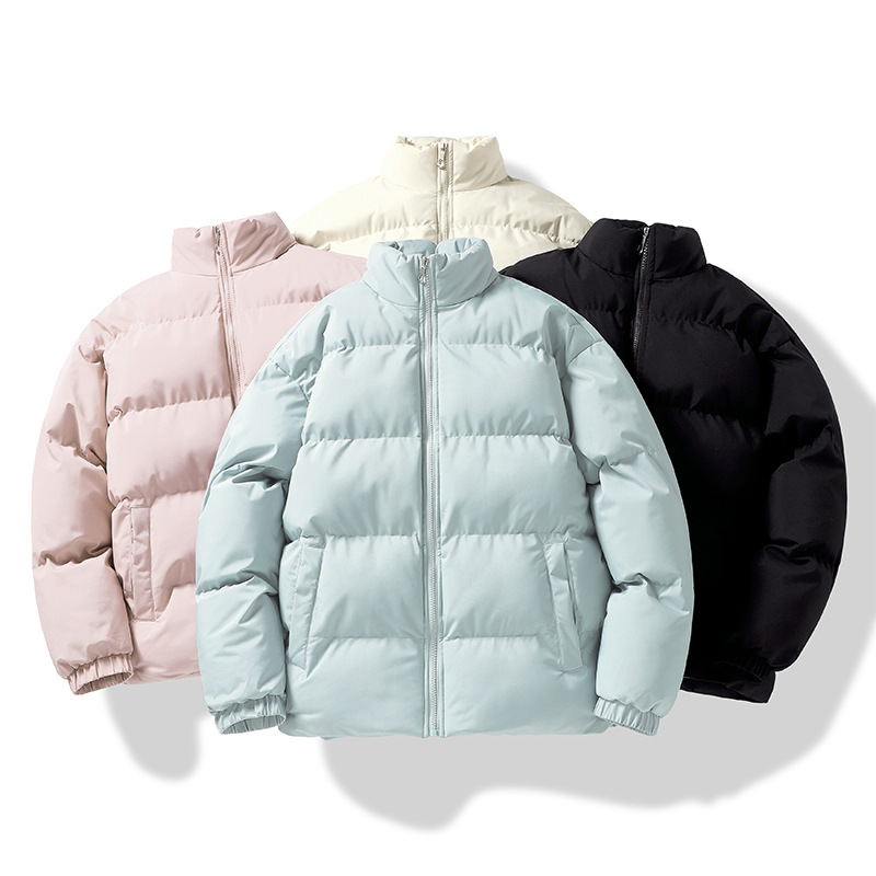 Men's Fall & Winter Puffer Jacket, Hong Kong Style Loose Stand Collar Cotton Coat, Ins-style Versatile Padded Outerwear