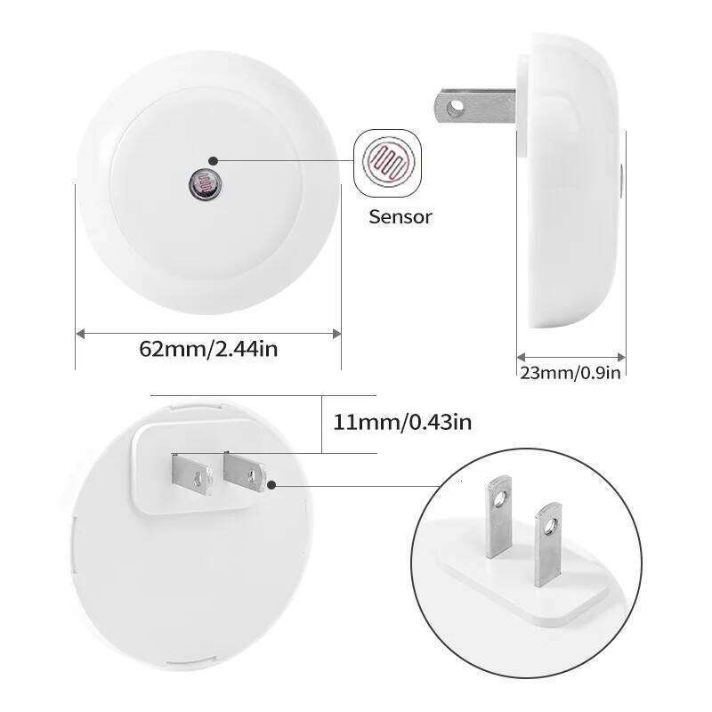 LED Light Plug in Dusk To Dawn Smart Sensor Auto Dim Into Wall Night Lamp for Bathroom Hallway Kitchen Stairway Bedroom Z260227