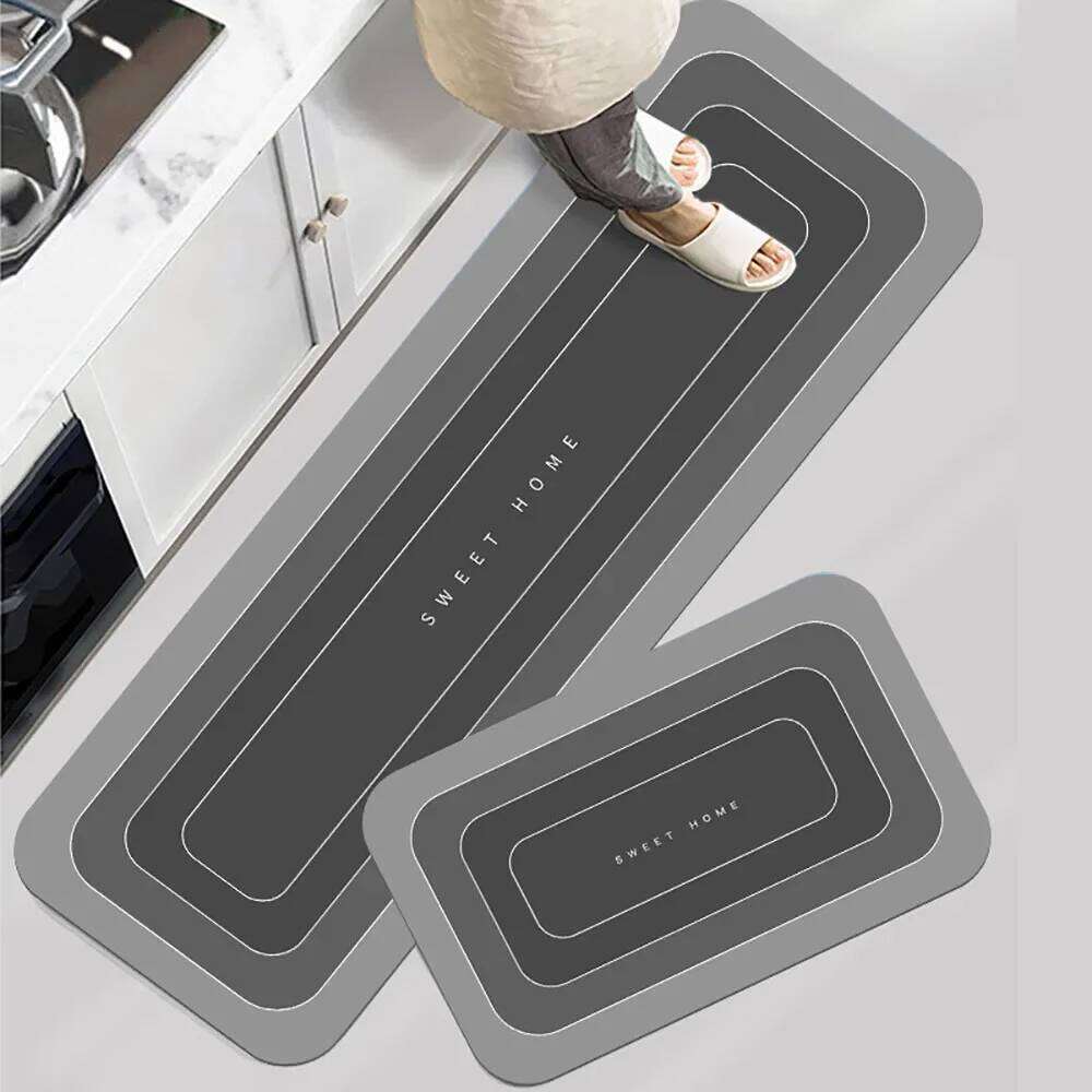Super Absorbent Floor Mat Crystal Velvet Bath Pad Anti-Slip Kitchen Mats Wipeable Wash Long Strip Carpet H260226
