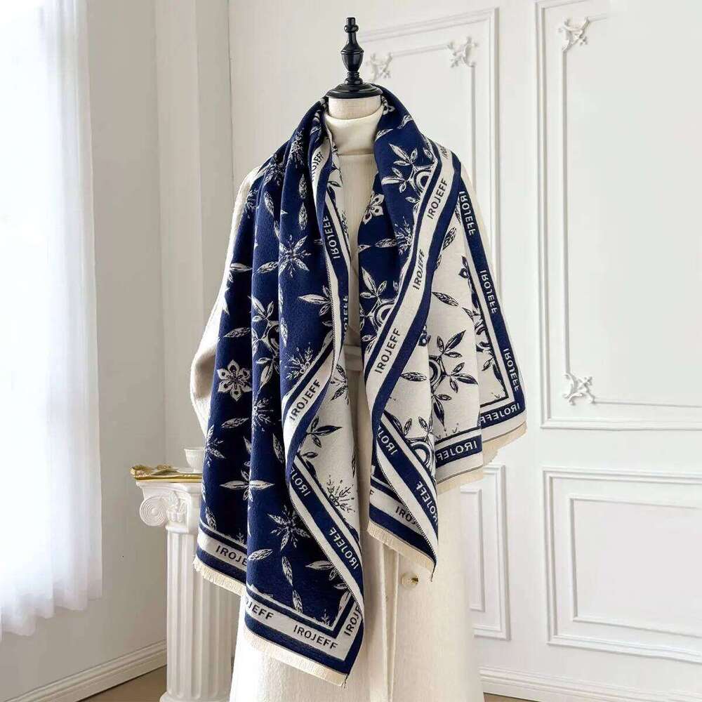 2025 Elegant Jacquard Design Imitation Cashmere Soft Warm Fringe Shawl Autumn Winter Coldproof Windproof Blanket Scarf Z260226