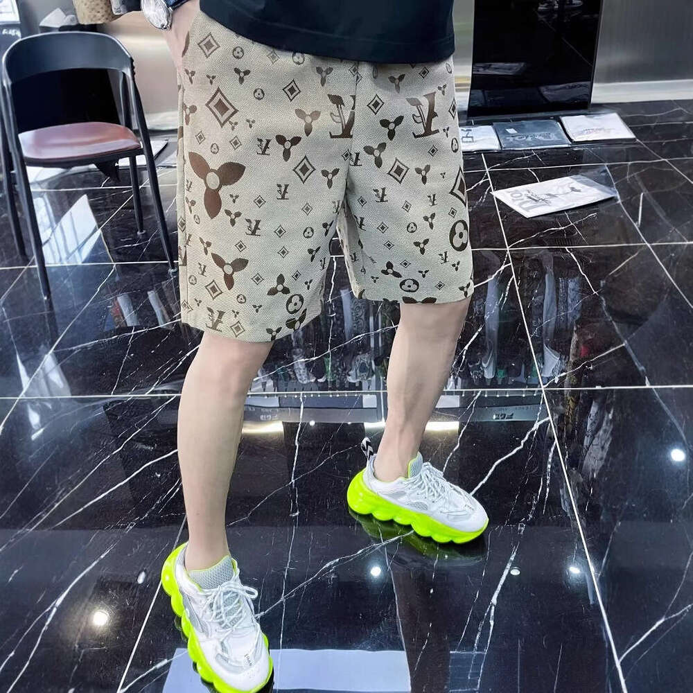 High-End Jacquard Casual Shorts For Men, Trendy Brand, Summer New Men's Beach Shorts, Mid-Length Pants