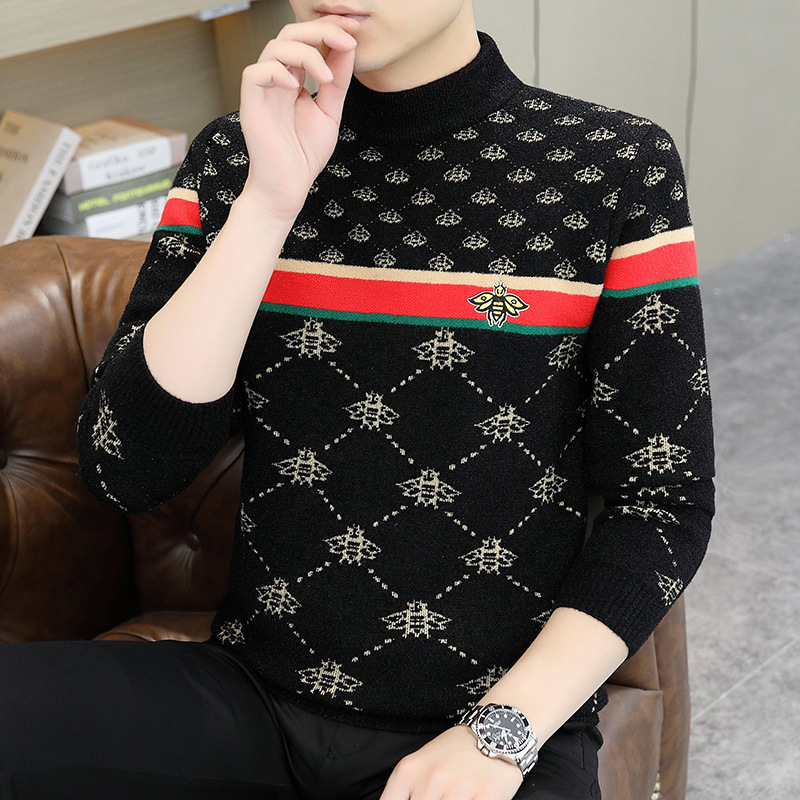 2026 New Designer Luxury Brand Autumn/winter Men's Outdoor Sports Basic Shirt Fashion Round Neck Thick Fashion Sweater Knitted Shirt