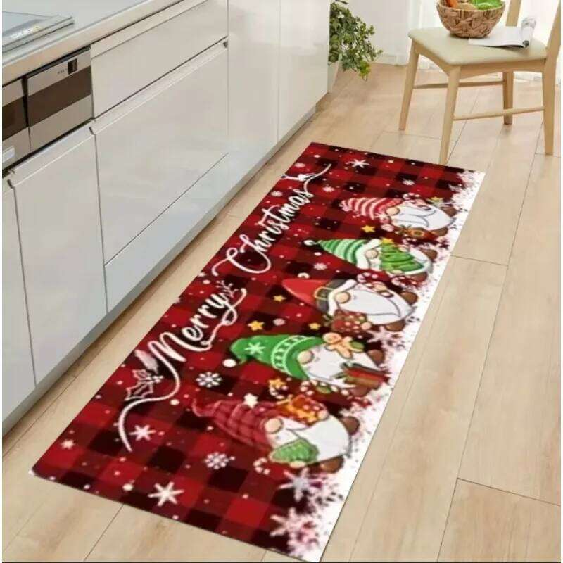 Christmas Elf and Truck Winter Snowflake Mat Holiday Party Decor Carpet Living Bedroom Room Kitchen H260226