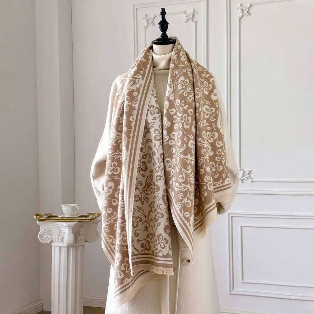 New Brand Elegance Two-Sided Jacquard Scarf pashmina Cashmere Soft Warm Fringe Pashmina Shawl Winter Coldproof Windproof Blanket Z260226