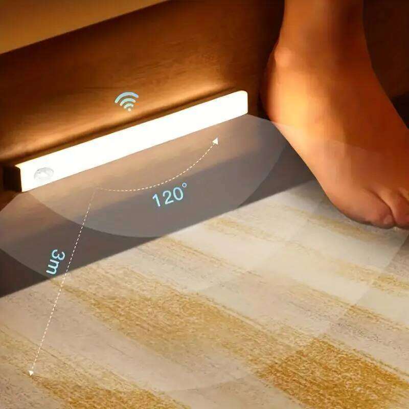 2PCS Wireless motion-sensor LED bar, rechargeable magnetic night light corridor kitchen cabinet stairs hallway wardrobe Z260227