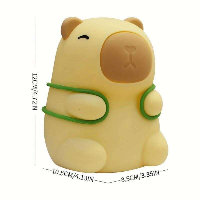 Capybara Night with Turtle Backpack Rechargeable, Timer Function Home Decor Ambient Light Birthday & Christmas Gift Z260227