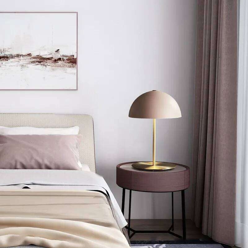Simple Mushroom Shaped Table Villa Bedroom Bedside Pink Night Light Study American Style Desk Lamp Z260227