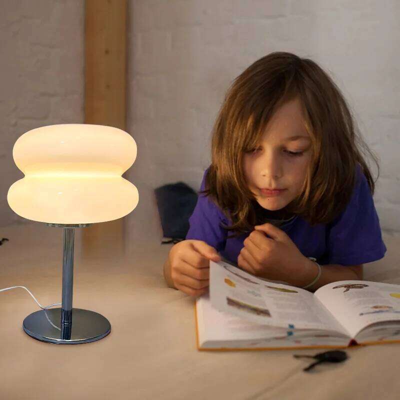 Macaron Glass Table Lamp Trichromatic Dimming Living Room Atmosphere Lamps Eye Protection Night Light Girl Bedroom Bedside Decor Z260227