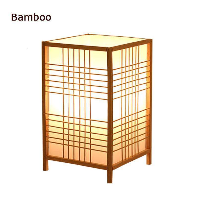 Woven ProductsSimple Bedroom Study Bedside Bamboo art Warm Decoration Desktop Japanese Table Lamp Z260227