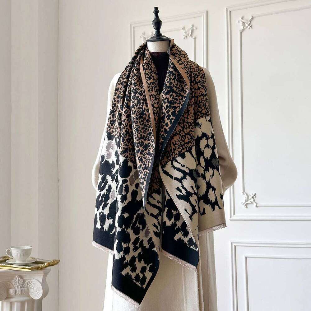Luxury Faux Cashmere Scarf for Women Warm Thick Shawl Autumn Winter Pashmina Blanket Poncho Fashion Print Z260226