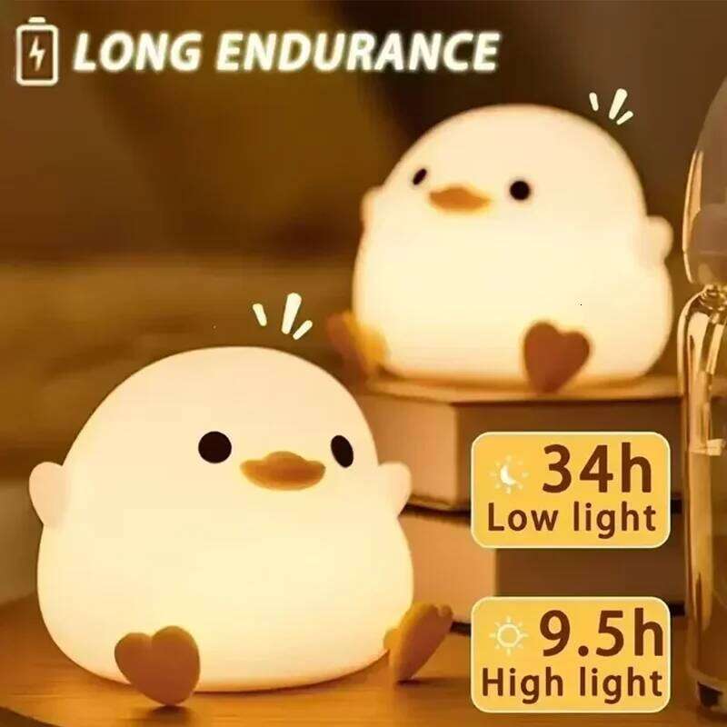 LED Night Lights Cute Sheep Panda Rabbit Silicone Lamp USB Rechargeable Timing Bedside Decor Kids Baby nightlight Birthday Gift Z260227